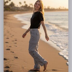 Justify Gray Utility Cargo Pants Women's Large NWT